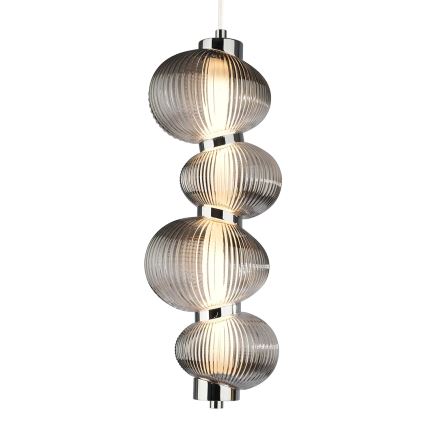 LED pendel BOLLA LED/17W/230V diameter 16 cm skinnende krom/røget