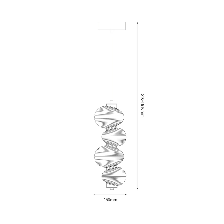 LED pendel BOLLA LED/17W/230V diameter 16 cm skinnende krom/røget