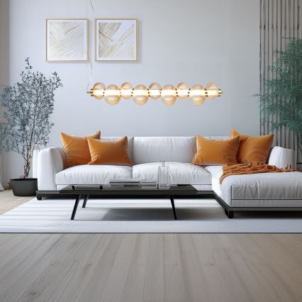 LED pendel BOLLA LED/32W/230V guldfarvet/røget