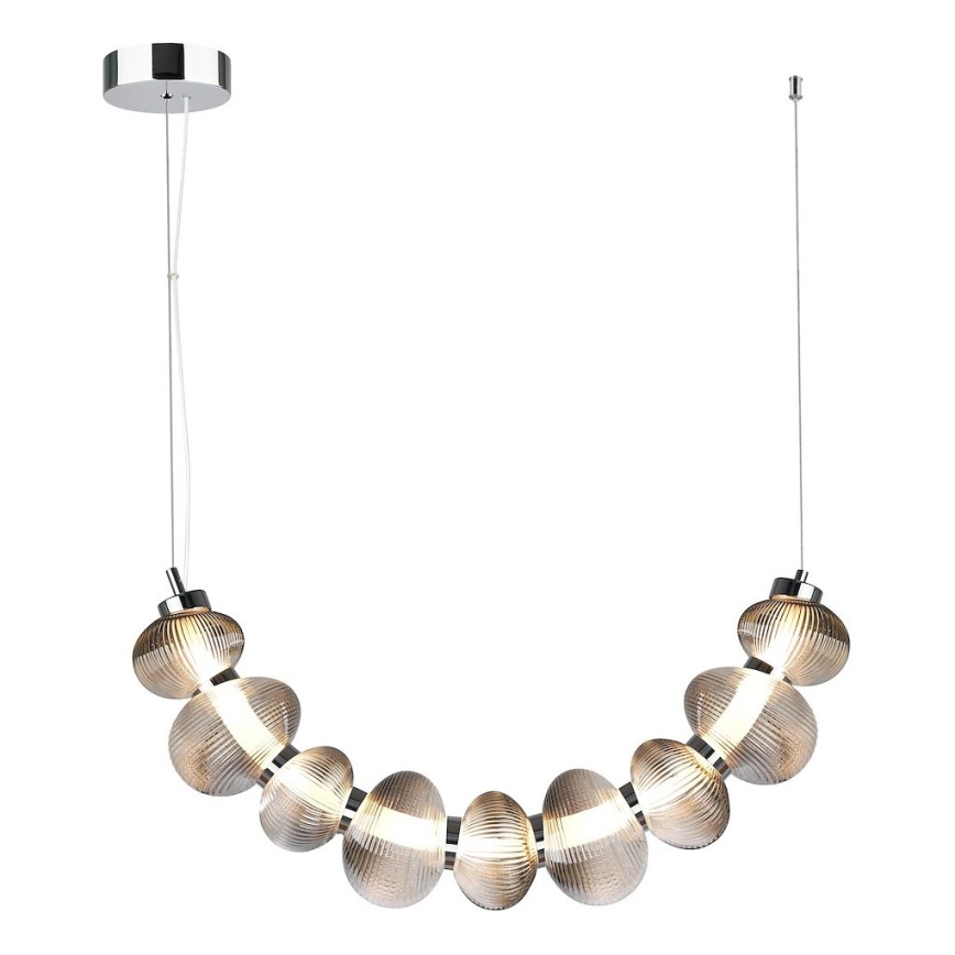 LED pendel BOLLA LED/36W/230V skinnende krom/røget