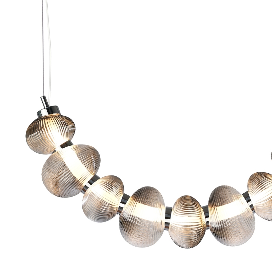 LED pendel BOLLA LED/36W/230V skinnende krom/røget