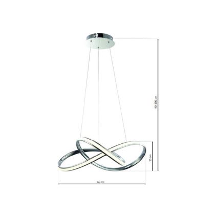 LED pendel CAPPIO LED/36W/230V skinnende krom
