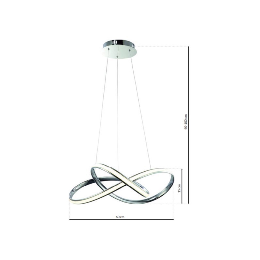 LED pendel CAPPIO LED/36W/230V skinnende krom