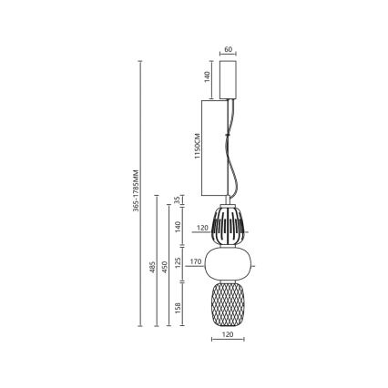 LED pendel CARO LED/28W/230V guldfarvet