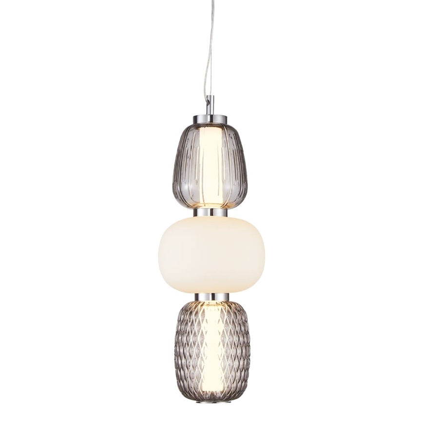 LED pendel CARO LED/28W/230V skinnende krom