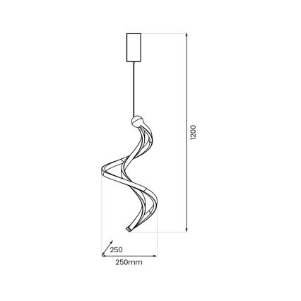 LED pendel COLIA LED/19W/230V sort/guldfarvet