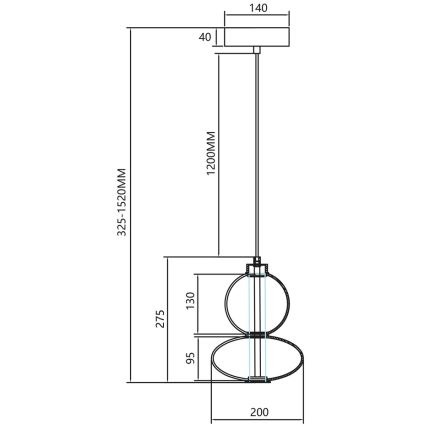 LED pendel DAPHNE LED/12W/230V guldfarvet