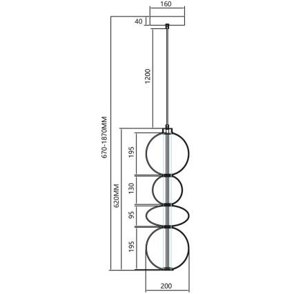 LED pendel DAPHNE LED/36W/230V grå