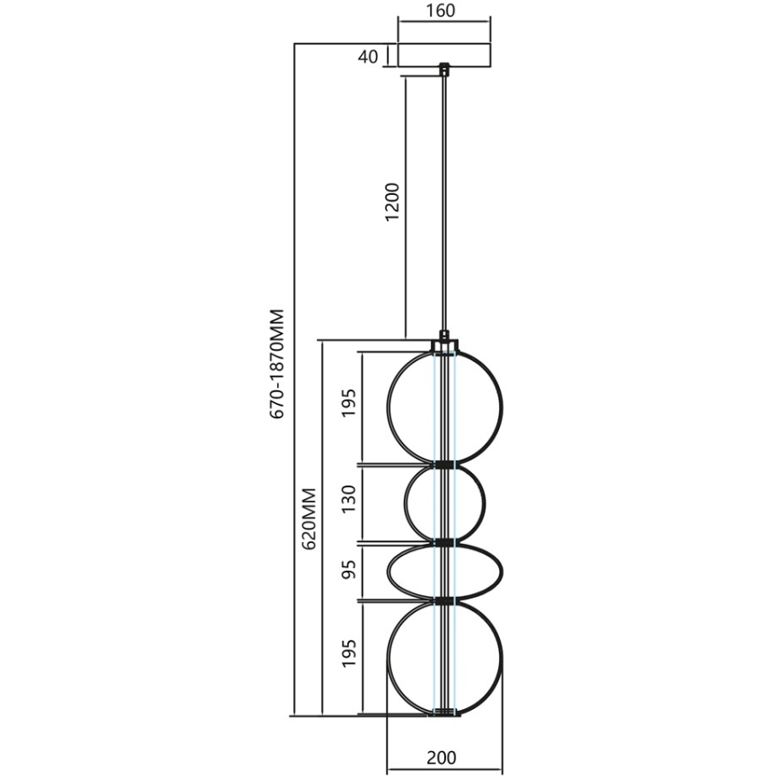 LED pendel DAPHNE LED/36W/230V grå