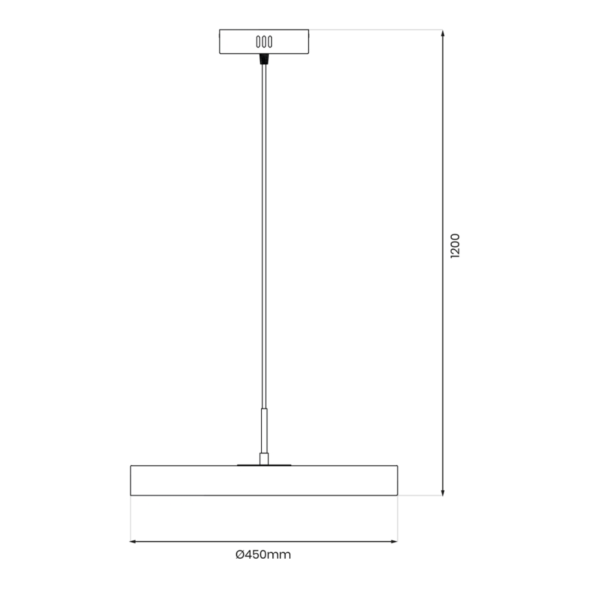 LED pendel DISC LED/38W/230V diameter 45 cm sort