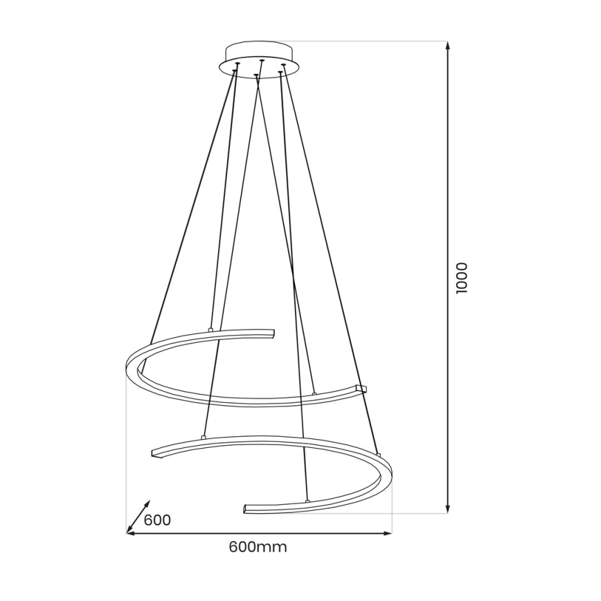 LED pendel DOUBLEMOON LED/30W/230V sort