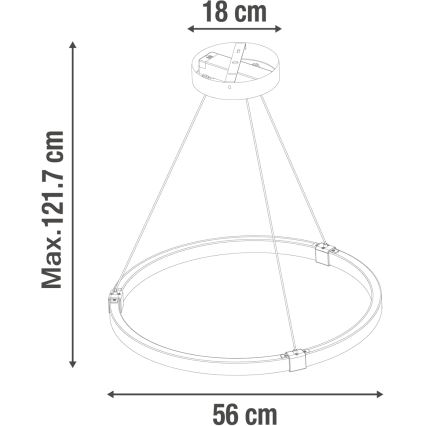 LED pendel dæmpbar CASSINI LED/33W/230V 2700-6500K + fjernbetjening
