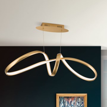 LED pendel dæmpbar CIRCUS LED/36W/230V guldfarvet
