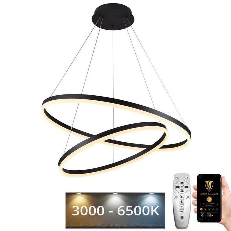 LED pendel dæmpbar LED/100W/230V 3000-6500K diameter 80 cm + fjernbetjening