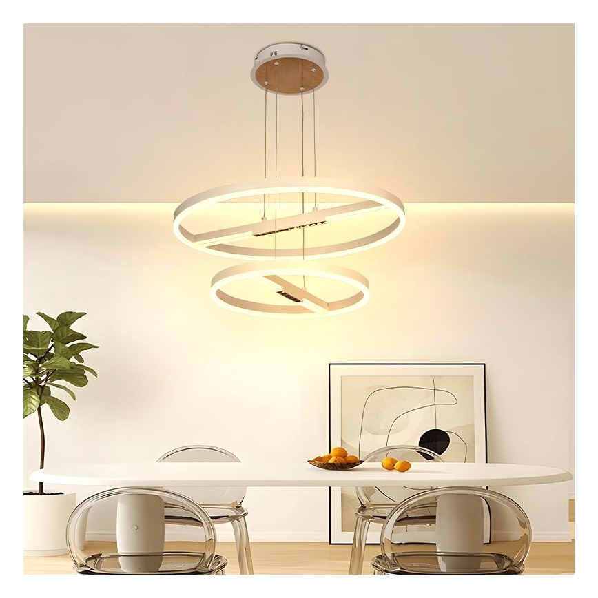 LED pendel dæmpbar LED/100W/230V 3000-6500K diameter 60 cm + fjernbetjening