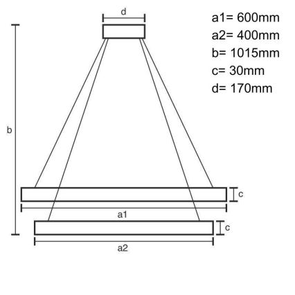 LED pendel dæmpbar LED/100W/230V 3000-6500K diameter 60 cm + fjernbetjening