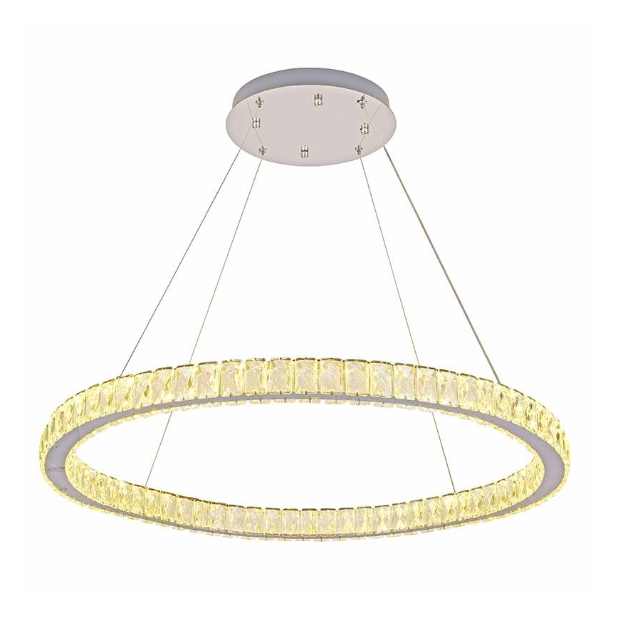 LED krystalpendel dæmpbar LED/100W/230V 3000-6500K sølvfarvet + fjernbetjening