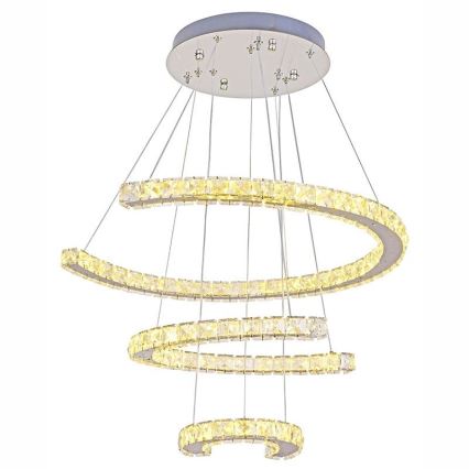 LED krystalpendel dæmpbar LED/100W/230V 3000-6500K sølvfarvet + fjernbetjening