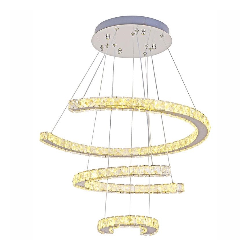 LED krystalpendel dæmpbar LED/100W/230V 3000-6500K sølvfarvet + fjernbetjening
