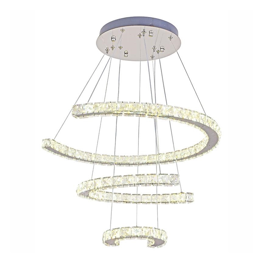 LED krystalpendel dæmpbar LED/100W/230V 3000-6500K sølvfarvet + fjernbetjening