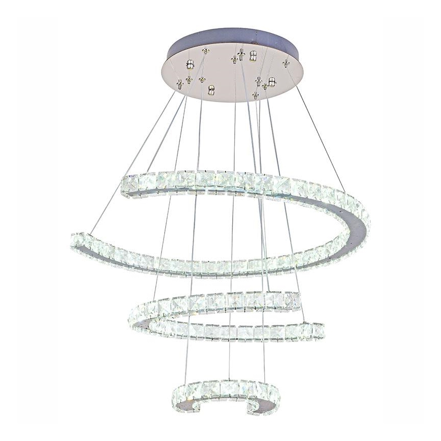 LED krystalpendel dæmpbar LED/100W/230V 3000-6500K sølvfarvet + fjernbetjening