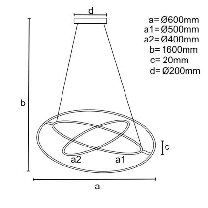 LED pendel dæmpbar LED/105W/230V 3000-6500K + fjernbetjening