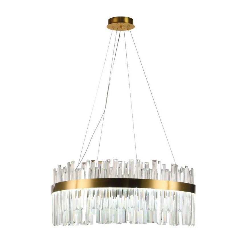 LED krystalpendel dæmpbar LED/110W/230V 3000-6500K guldfarvet + fjernbetjening