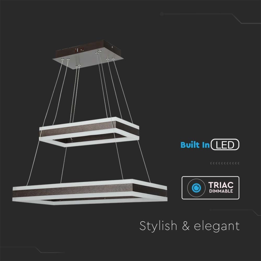 LED pendel dæmpbar LED/113W/230V 3000K brun