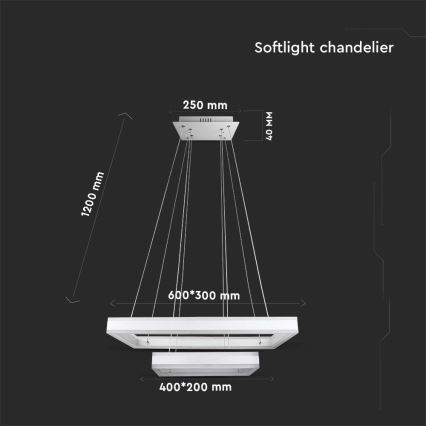 LED pendel dæmpbar LED/113W/230V 3000K hvid
