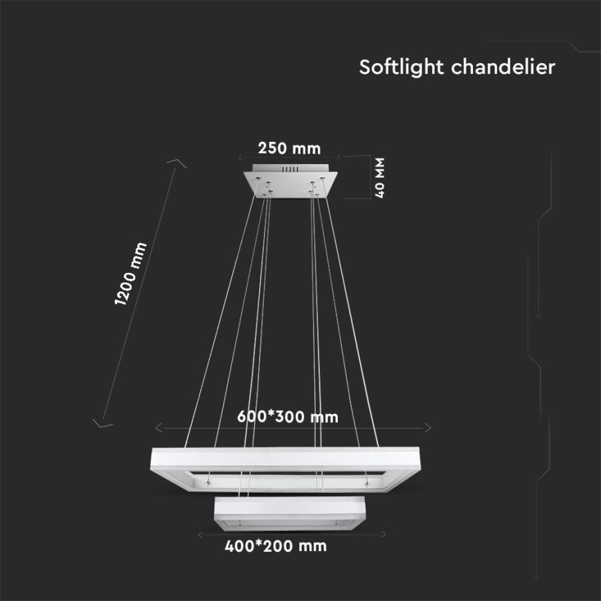 LED pendel dæmpbar LED/113W/230V 3000K hvid