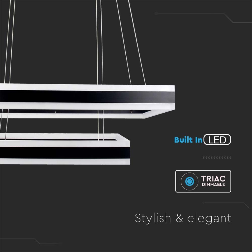 LED pendel dæmpbar LED/113W/230V 3000K sort