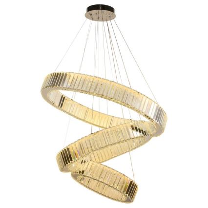 LED Krystalpendel dæmpbar LED/115W/230V 3000-6500K skinnende krom + fjernbetjening