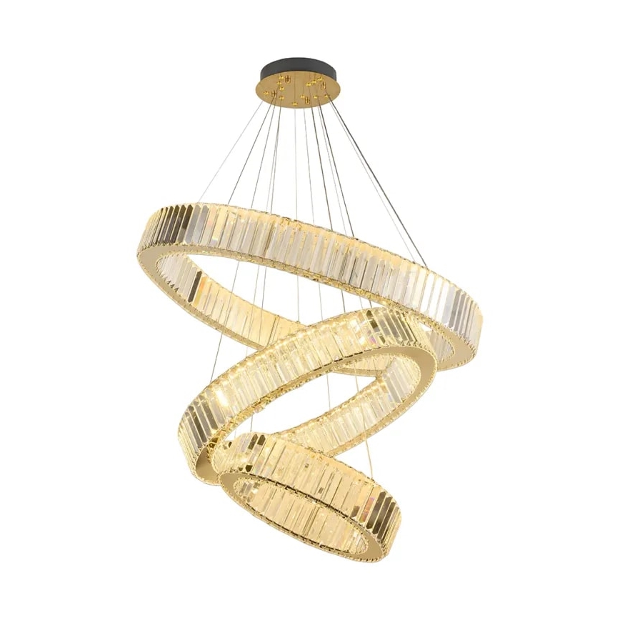 LED krystalpendel dæmpbar LED/115W/230V 3000-6500K krom/guldfarvet + fjernbetjening