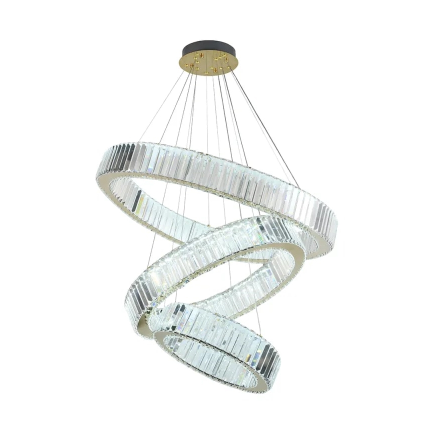 LED krystalpendel dæmpbar LED/115W/230V 3000-6500K krom/guldfarvet + fjernbetjening