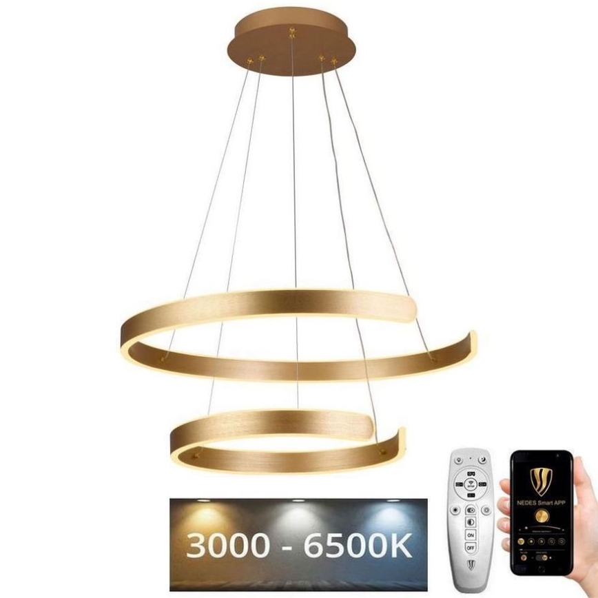 LED pendel dæmpbar LED/120W/230V 3000-6500K diameter 60 cm + fjernbetjening
