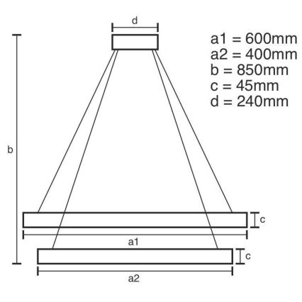 LED pendel dæmpbar LED/120W/230V 3000-6500K diameter 60 cm + fjernbetjening