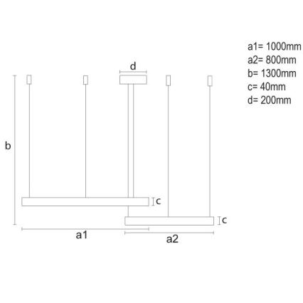 LED pendel dæmpbar LED/128W/230V 3000-6500K + fjernbetjening