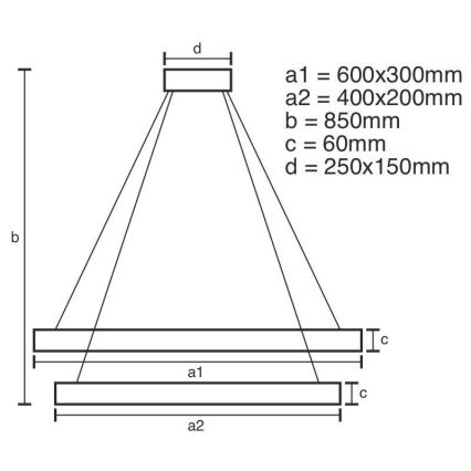 LED pendel dæmpbar LED/130W/230V 3000-6500K + fjernbetjening