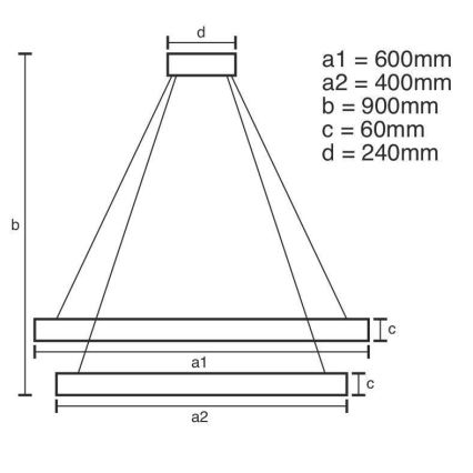 LED pendel dæmpbar LED/135W/230V 3000-6500K + fjernbetjening