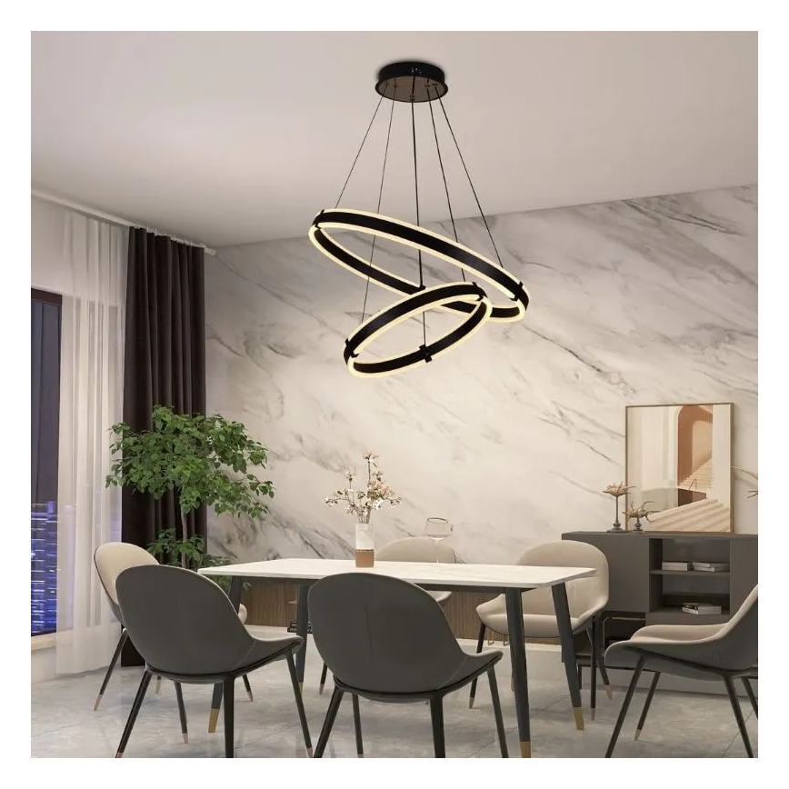 LED pendel dæmpbar LED/140W/230V 3000-6500K diameter 60 cm + fjernbetjening