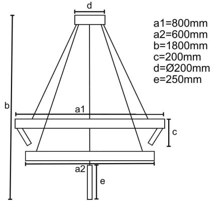 LED pendel dæmpbar LED/140W/230V 3000-6500K + fjernbetjening