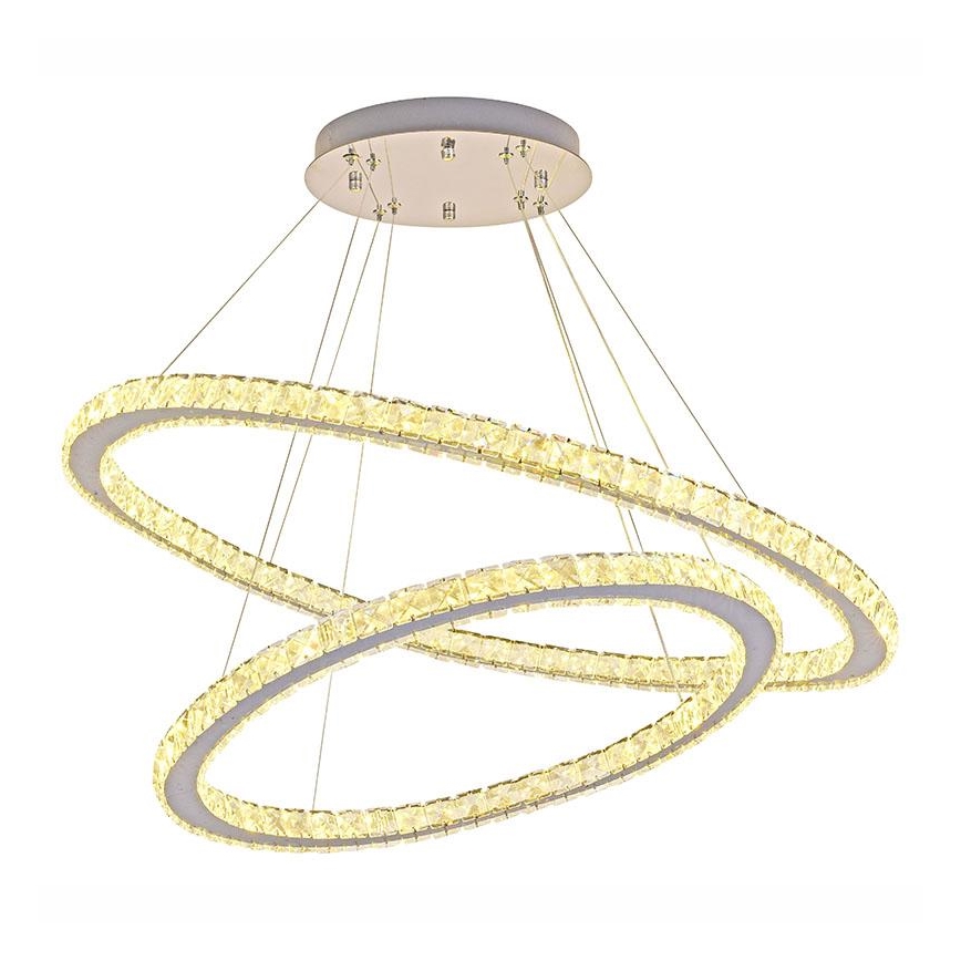 LED krystalpendel dæmpbar LED/160W/230V 3000-6500K sølvfarvet + fjernbetjening
