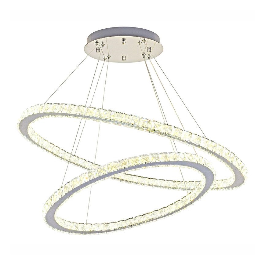 LED krystalpendel dæmpbar LED/160W/230V 3000-6500K sølvfarvet + fjernbetjening