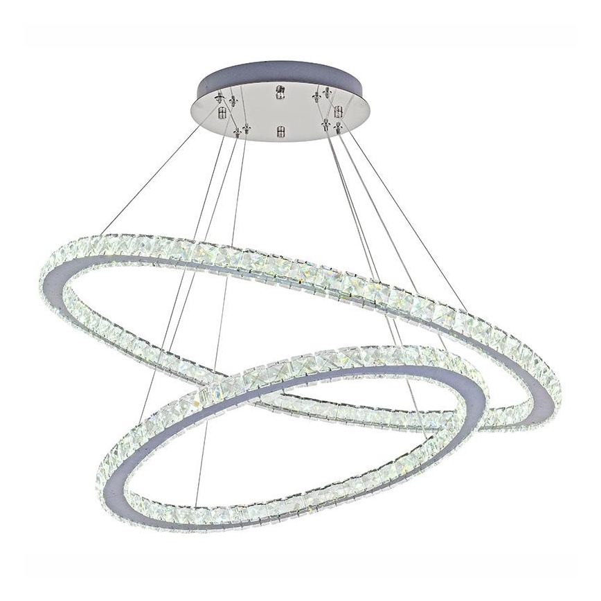 LED krystalpendel dæmpbar LED/160W/230V 3000-6500K sølvfarvet + fjernbetjening