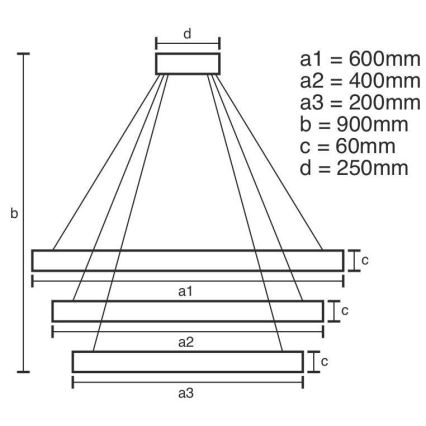 LED pendel dæmpbar LED/165W/230V 3000-6500K + fjernbetjening