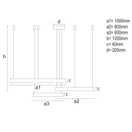 LED pendel dæmpbar LED/170W/230V 3000-6500K + fjernbetjening