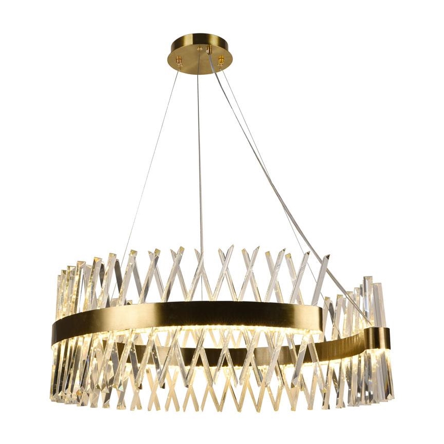LED krystalpendel dæmpbar LED/175W/230V 3000-6500K guldfarvet + fjernbetjening