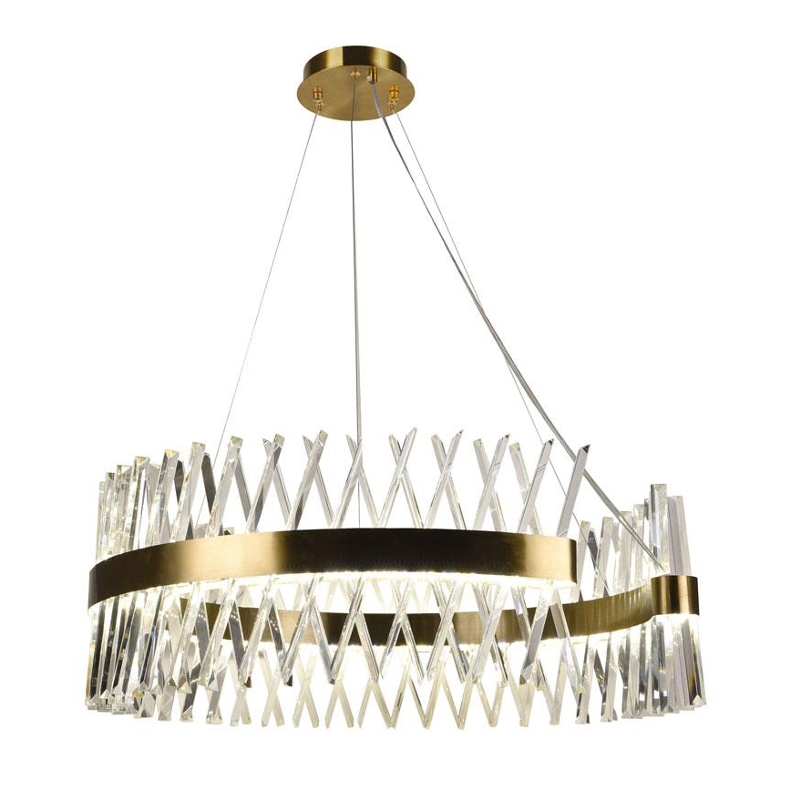 LED krystalpendel dæmpbar LED/175W/230V 3000-6500K guldfarvet + fjernbetjening