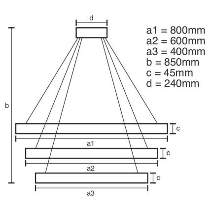 LED pendel dæmpbar LED/220W/230V 3000-6500K + fjernbetjening