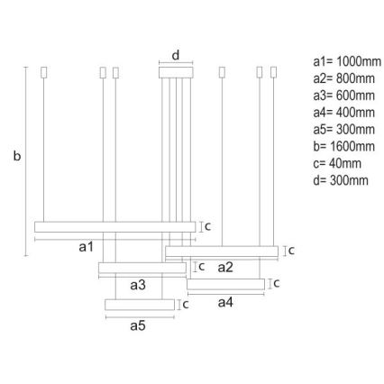 LED pendel dæmpbar LED/220W/230V 3000-6500K + fjernbetjening